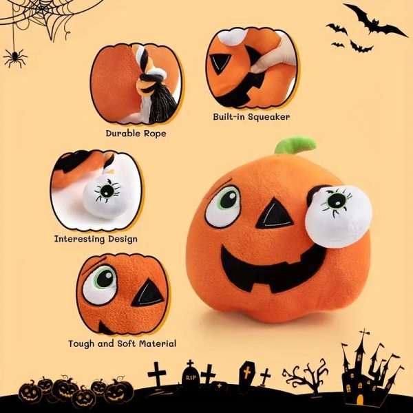 halloween squeaky plush dog toy pumpkin 15
