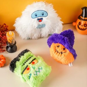 halloween themed plush squeaky pet toy set 11