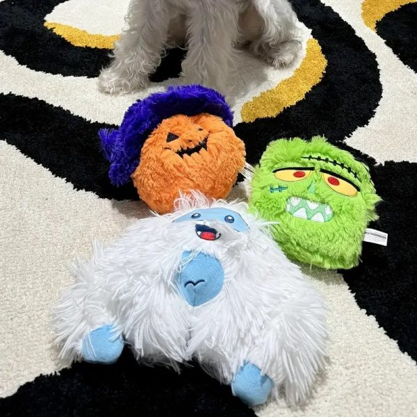 halloween themed plush squeaky pet toy set 18