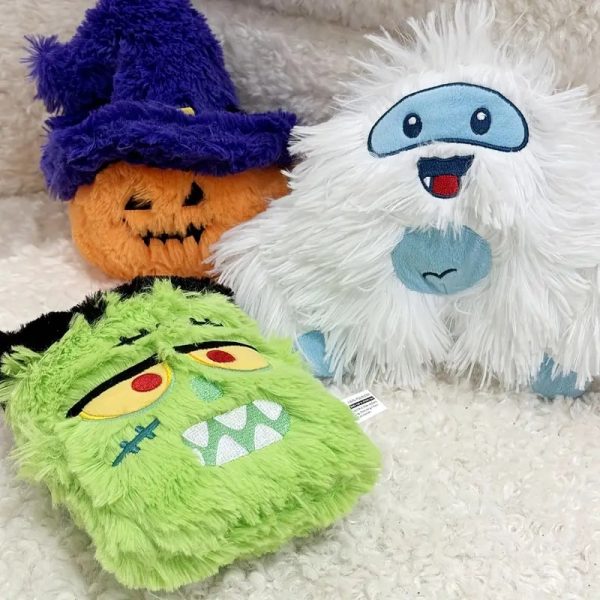 halloween themed plush squeaky pet toy set 19