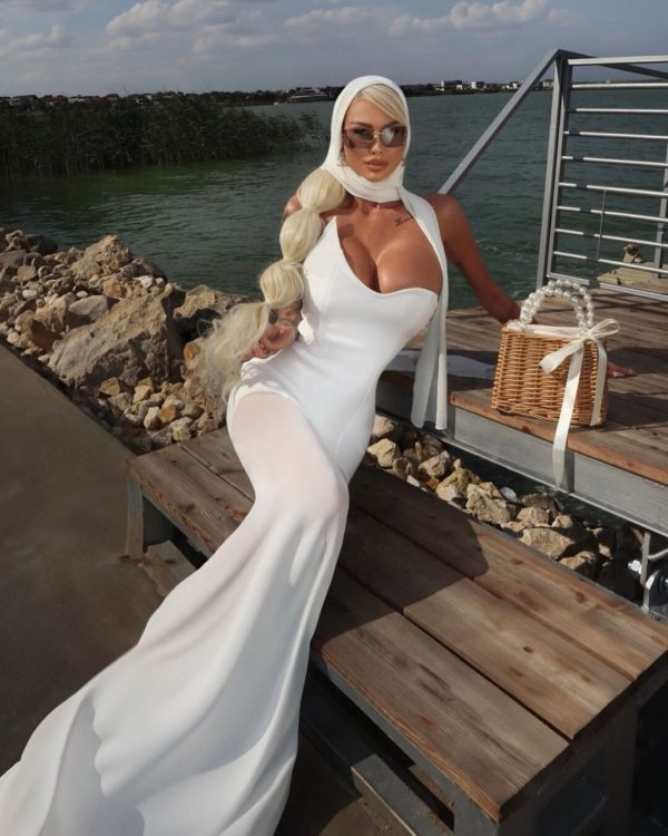 isa maxi dress in white 1400