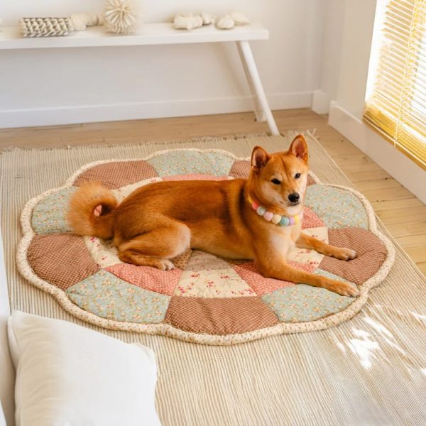 large flower shape floral chic pet mat 12