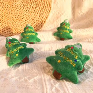 mini christmas tree squeaky interactive chew plush dog toy 11