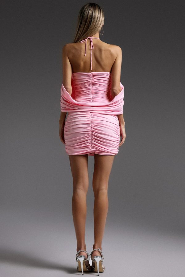 morris halterneck flower mini dress 600