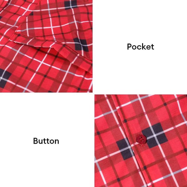 red chequered full body skin friendly matching pajamas for dog & owner 200