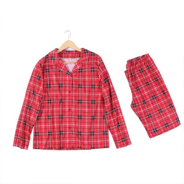 red chequered full body skin friendly matching pajamas for dog & owner 500