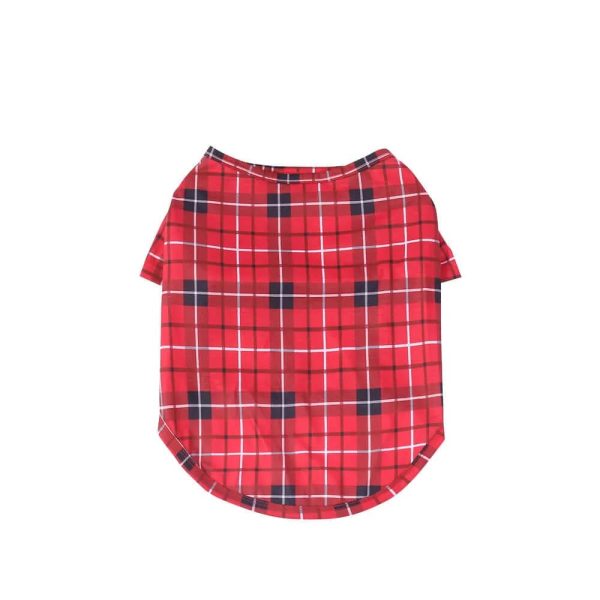 red chequered full body skin friendly matching pajamas for dog & owner 600