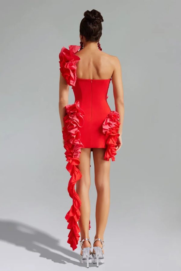 selma one shoulder ruffled mini dress 19