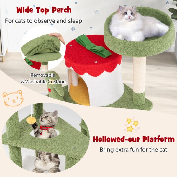 61 christmas cat tree with sisal scratching posts, gif box condo & house 16