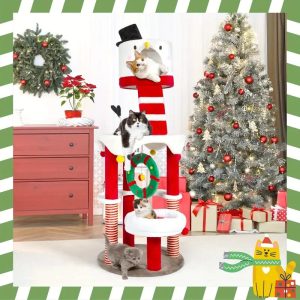 64.2 luxury christmas snowman cat tree 11