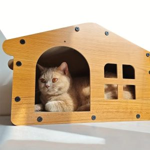 all season wooden cat house with scratching pad 11 all season wooden cat house with scratching pad 11