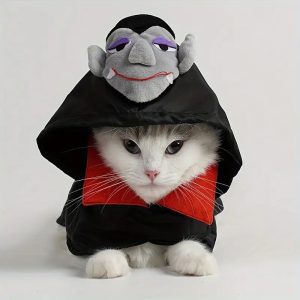 cartoon vampire cape costume for cats & small dogs 11