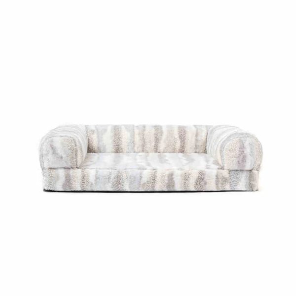 chic zebra pattern large warm washable orthopedic dog & cat sofa bed 23