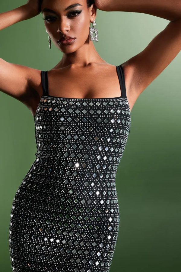 darcy rhinestones halter bandage mini dress 300