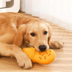 latex slipper squeaker interactive durable teeth cleaning dog toy 11