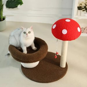 mushroom cat tree with sisal scratching post & cozy nest 11 mushroom cat tree with sisal scratching post & cozy nest 11