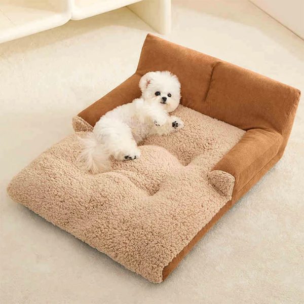 spacious warm corduroy raised backrest dog & cat sofa bed 19