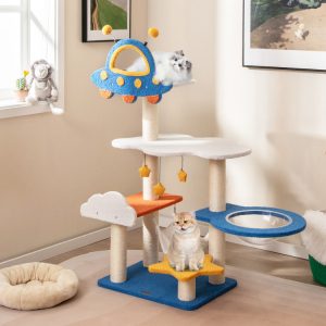 49 cat tree with ufo top perch space capsule & sisal scratching posts 11 49 cat tree with ufo top perch space capsule & sisal scratching posts 11