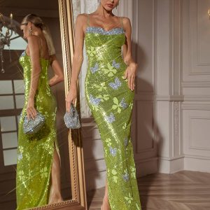 dayshaun butterfly rhinestone sequin maxi dress 11