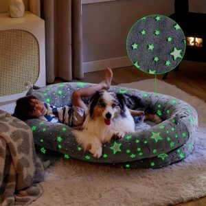 glow in the dark calming cozy donut human dog bed 11 glow in the dark calming cozy donut human dog bed 11