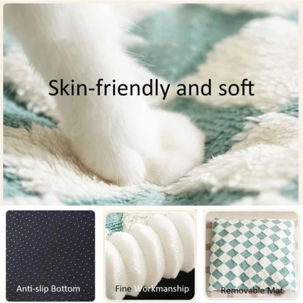 houndstooth covered cat dog bed 24