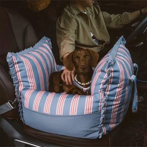 lace stripe travel safety waterproof dog car seat booster 11
