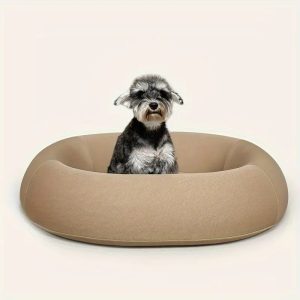 luxury round shape large space cozy deep sleep pet bed 11