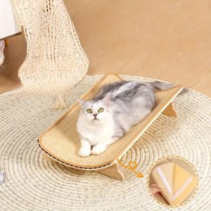 u shaped wooden durable sisal cat scratching bed 11