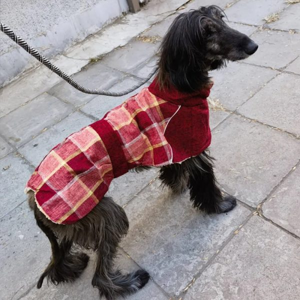 warm fleece plaid adjustable turtleneck dog jacket 20