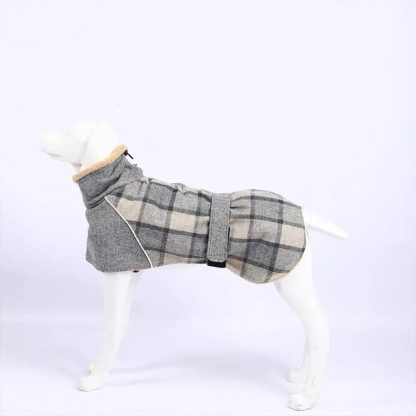 warm fleece plaid adjustable turtleneck dog jacket 27