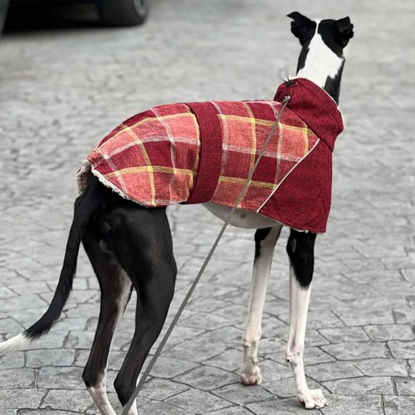 warm fleece plaid adjustable turtleneck dog jacket 28