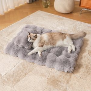 wave pattern ultra soft faux rabbit fur dog & cat mat with pillow 11 wave pattern ultra soft faux rabbit fur dog & cat mat with pillow 11