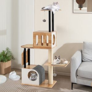 56 luxury modern wooden cat tree 11