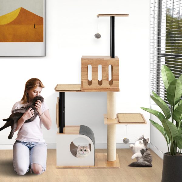56 luxury modern wooden cat tree 12