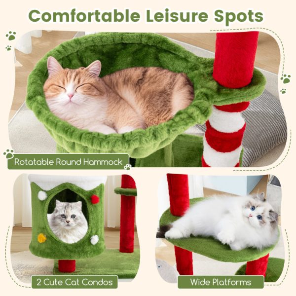 58 christmas themed multi level cat tree tower with condos 16