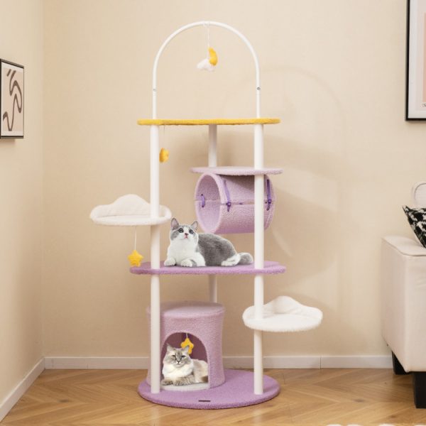 62 large metal frame cat tower with jumping platforms 12