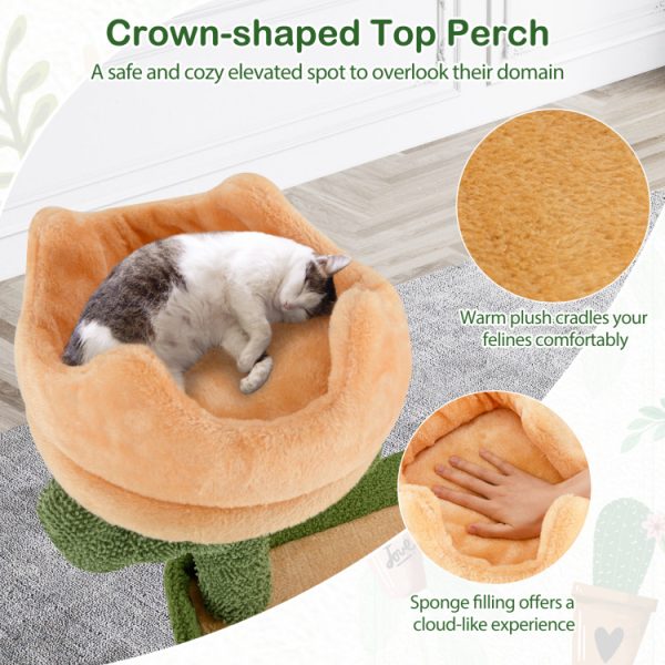 63 cactus cat tree with sisal scratching posts & board 17