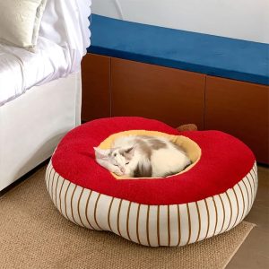 apple shaped soft plush washable cozy dog & cat bed 11 apple shaped soft plush washable cozy dog & cat bed 11