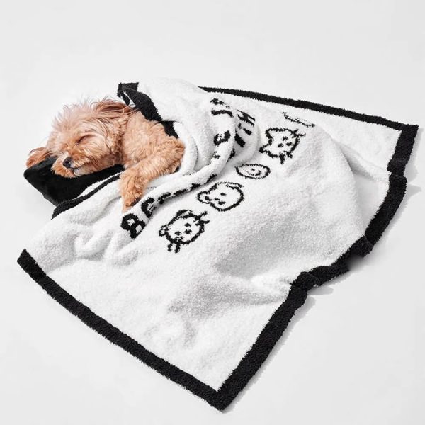 black & white reversible dual sided printed dog & cat blanket 18