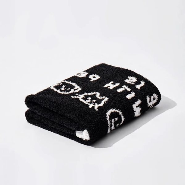 black & white reversible dual sided printed dog & cat blanket 20