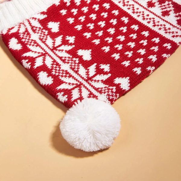 christmas reindeer snowflake knitted warm dog cat hat 14