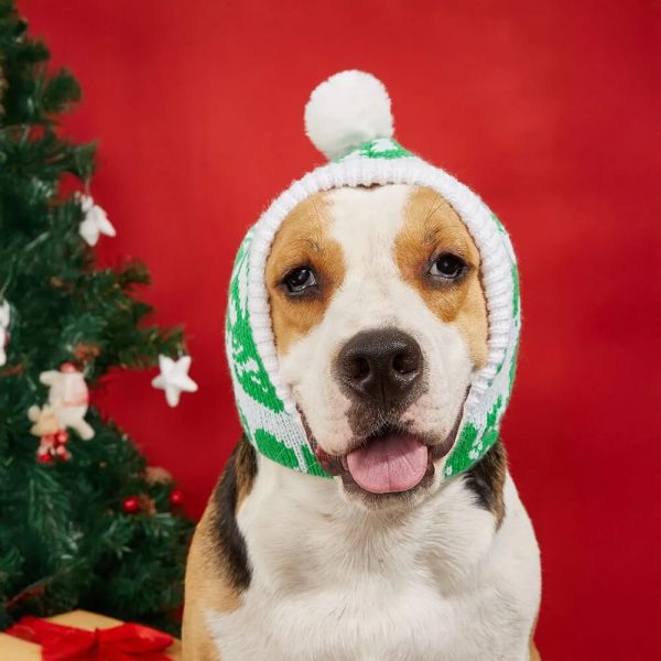 christmas reindeer snowflake knitted warm dog cat hat 18