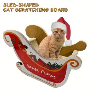 christmas sled shaped cat scratching board 111