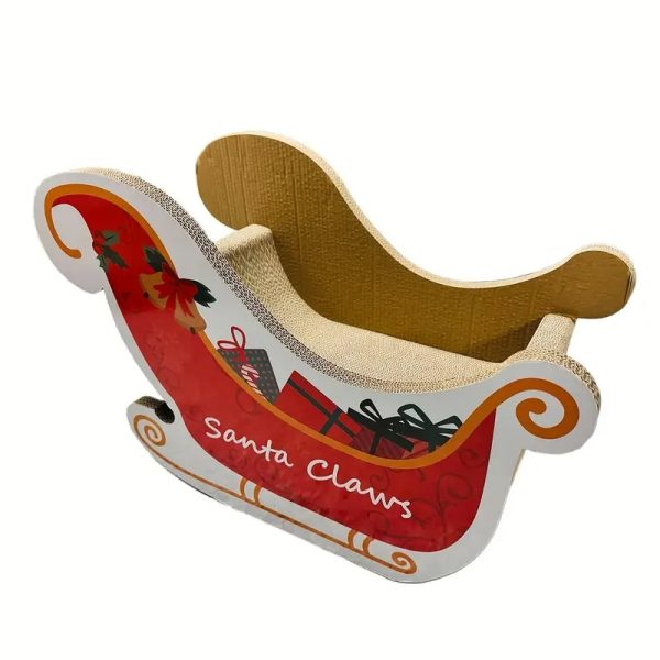 christmas sled shaped cat scratching board 444