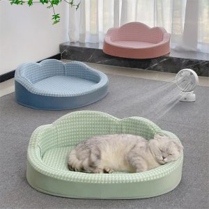 cloud shaped cooling reversible washable non slip dog & cat bed 11