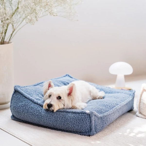 curved support orthopedic teddy fabric waterproof dog & cat bed 18
