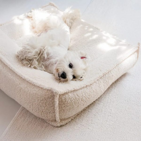 curved support orthopedic teddy fabric waterproof dog & cat bed 23