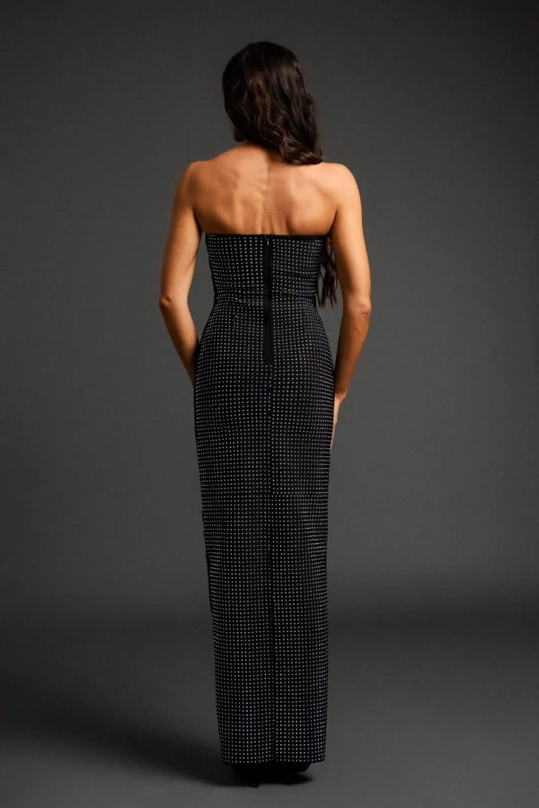 daisuke strapless crystal bandage maxi dress 17