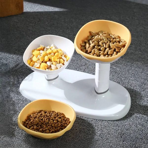 multifunctional adjustable neck protection double pet bowl 12