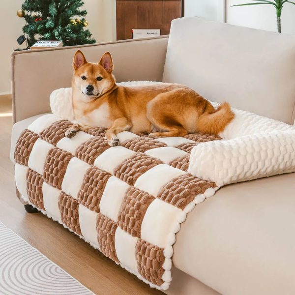 plaid cozy sofa protector dog mat 12